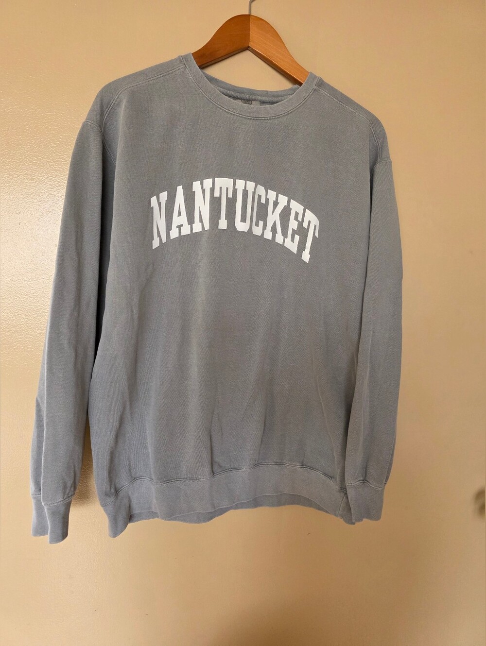 Comfort Colors Nantucket Sweatshirt Large Unisex Gray Coastal New England Summer
